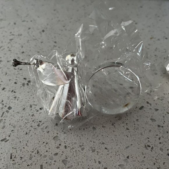 4 Vintage Angel Napkin Rings Trumpet Cymbals Candle Book Silver Plated in Box - Picture 7 of 8